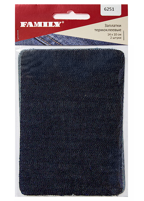 Заплатки термоклеевые джинсовые, 14 х 10 см, 2шт, тёмно-синие 